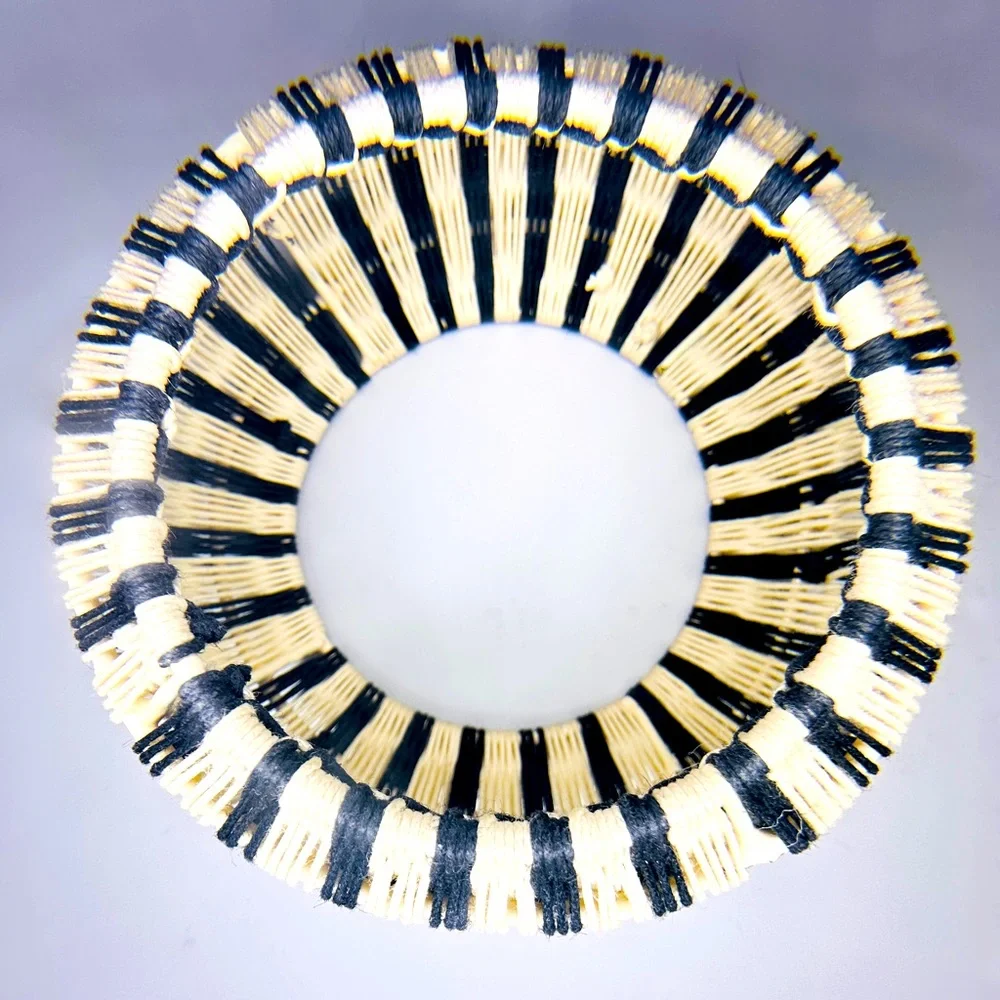 Anthropologie Rosamund Woven Bangle - Cream and Black Stripe